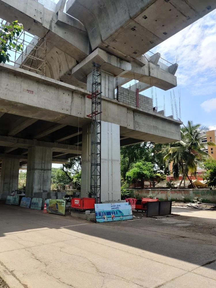 tower hoist on construction site